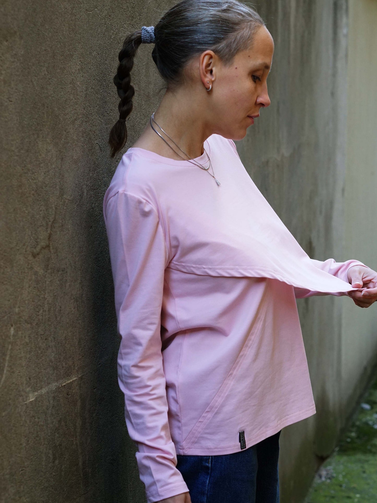 Dugački rukav za mame koje doje - roze