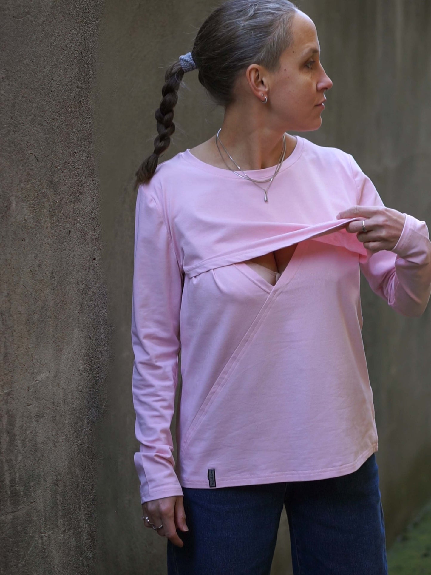 Dugački rukav za mame koje doje - roze