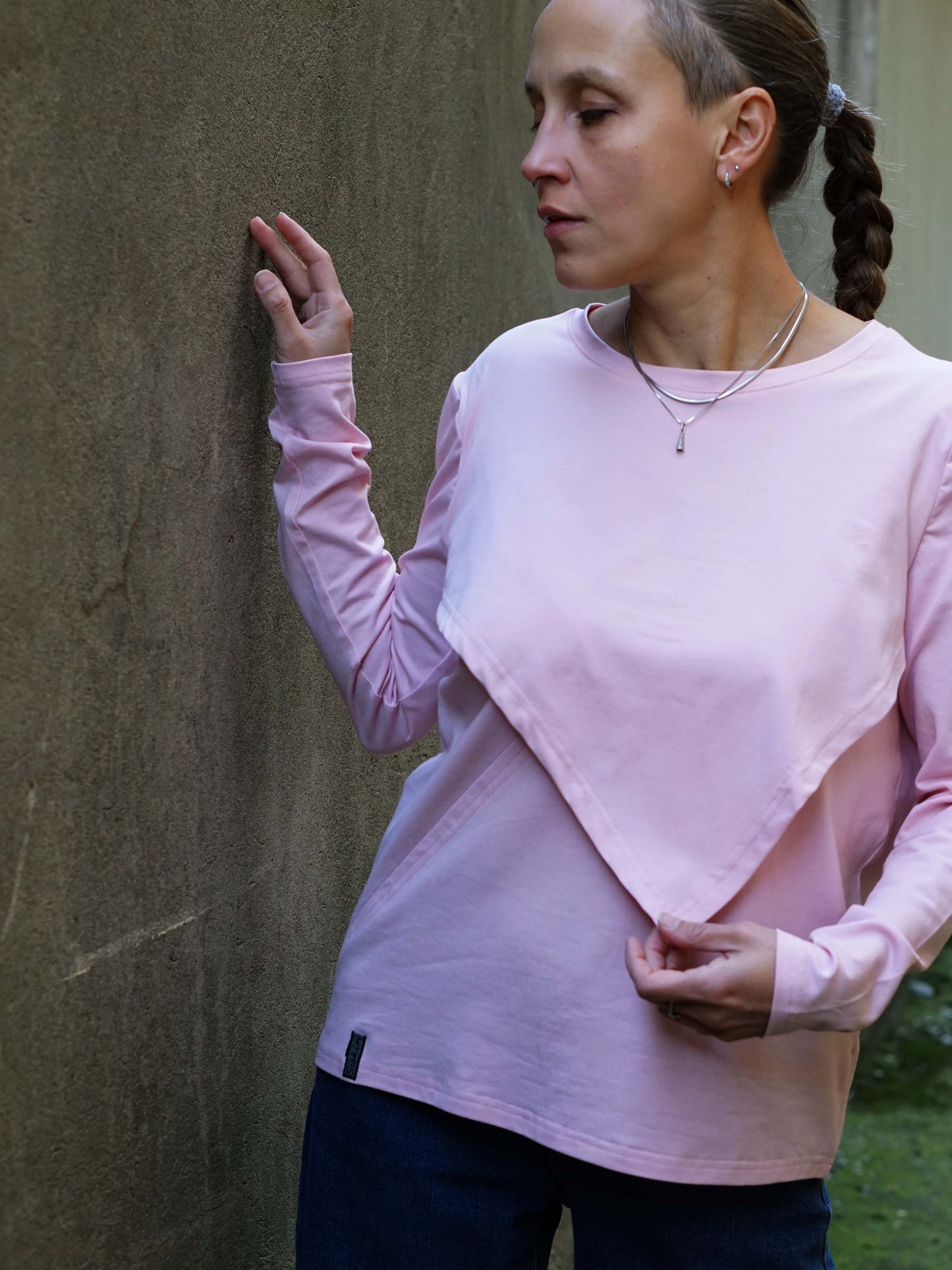 Dugački rukav za mame koje doje - roze